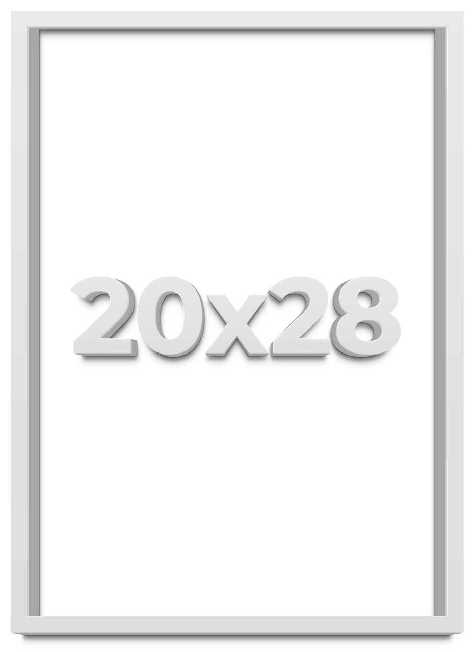 20x28 Shadow Box 3/4" Depth White Picture Frame - UV Acrylic, Backing, Hanging Hardware